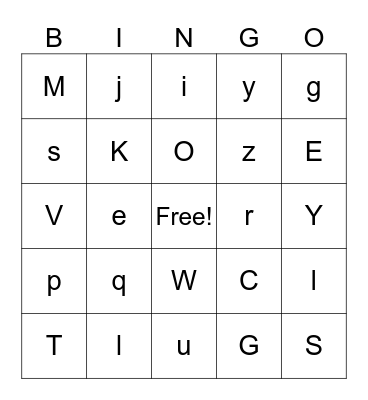 ABC BINGO! Bingo Card