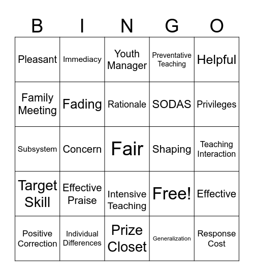 TFM BINGO Card