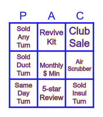 Tech PAC-"ingo" Bingo Card