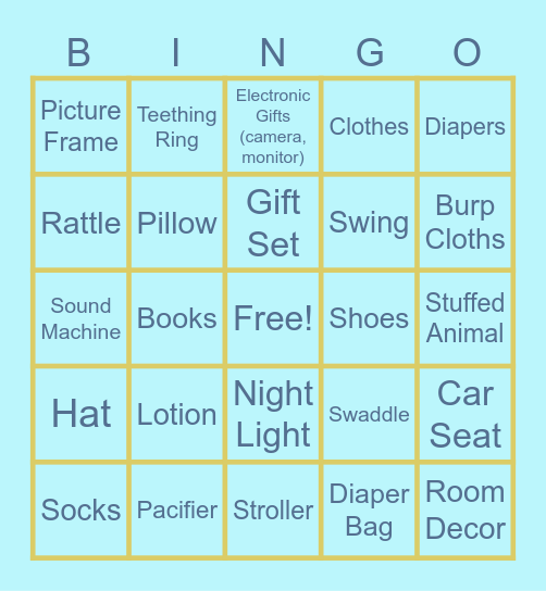 Baby Bingo! Bingo Card