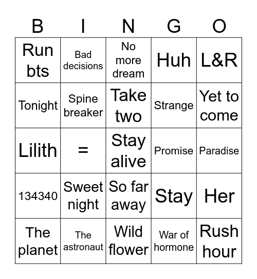 @jeonikkh Bingo Card