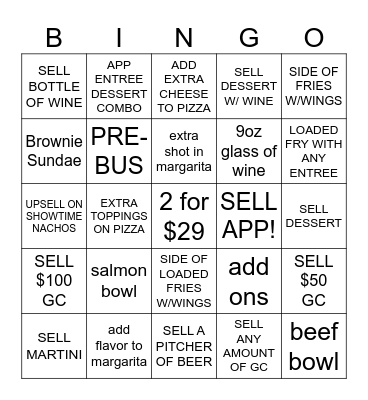SERVER BINGO Card