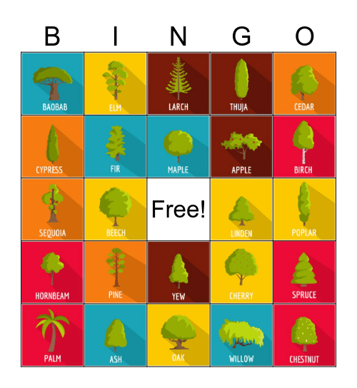 Tree Bingo Card