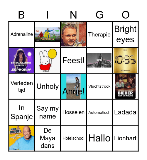 Anne´s birthday party bingo! Bingo Card
