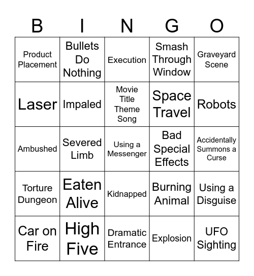 BINGOFLIX: Mars Attacks! (1996) Bingo Card