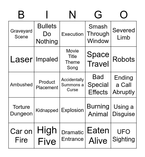 BINGOFLIX: Mars Attacks! (1996) Bingo Card
