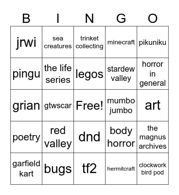 things in common with warren flumppis Bingo Card