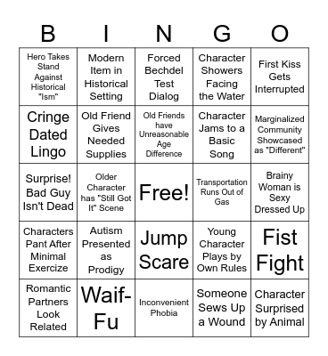 Action Movie BINGO Card