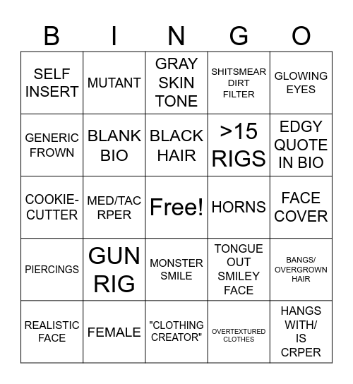 NPC BINGO Card