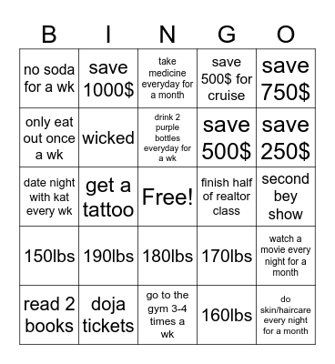💜JULY💜 Bingo Card