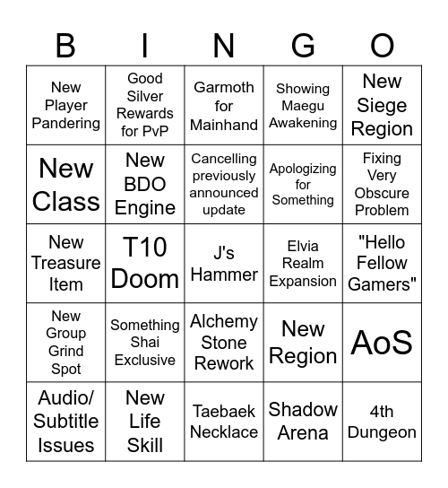 Festa 2023 Bingo Card