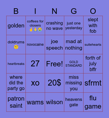 🕯️magic 8 ball/melody🕯️ Bingo Card