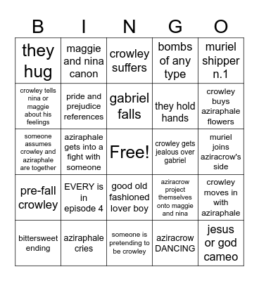 GOOD OMENS S2 PREDICTIONS Bingo Card