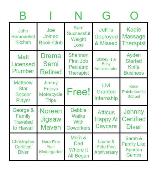 W O R L E Y     F A M I L Y Bingo Card