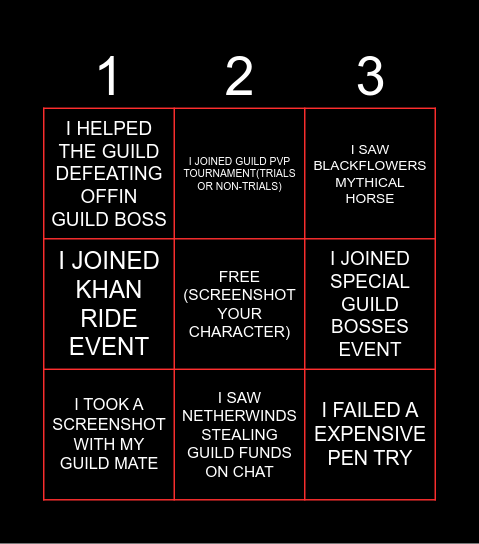 [DC] SUMMER BINGO WARS Bingo Card