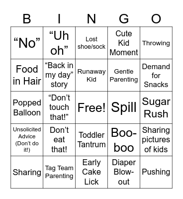 Party Foul Bingo Card