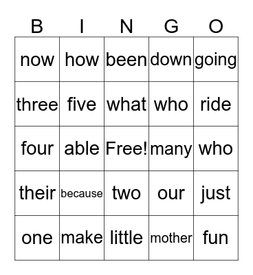 It's a Priority #1 Bingo Card