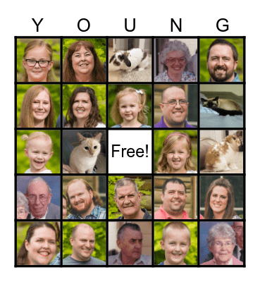 Young Family Bingo Card