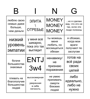 Francis Fitzgerald KIN Bingo Card