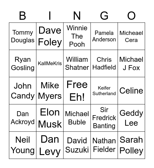 C  A  N  A  D  I  A  N Bingo Card