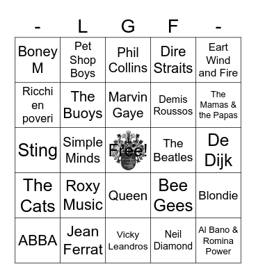 De grote LGF muziekbingo RONDE1 Bingo Card