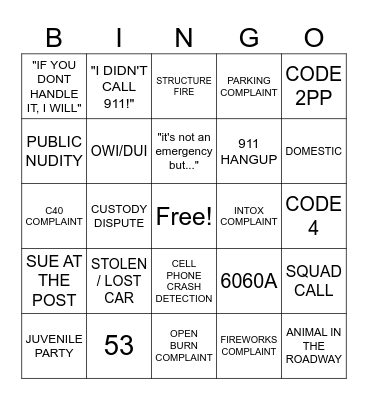 911 4th Of July Bingo Card