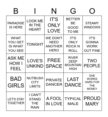 PEREGRINE'S SUNDAYNIGHT BINGO Card