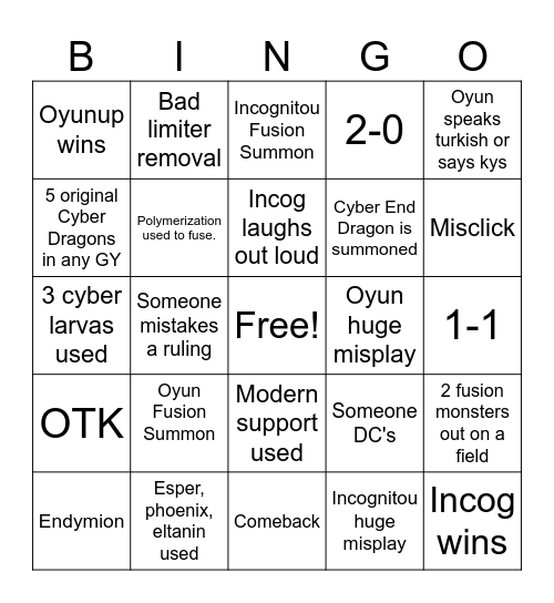 Cyb Dra 1v1 Bingo Card