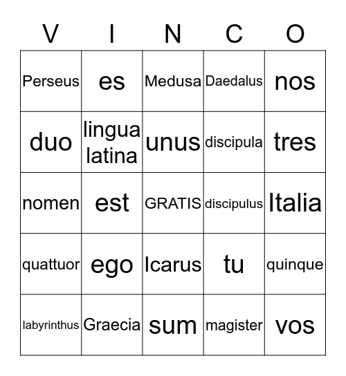 SMS Classics Club I Bingo Card