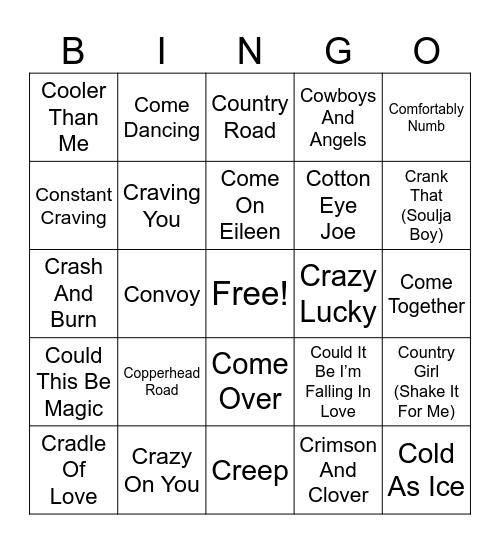 C TITLES (2) MUSIC Bingo Card
