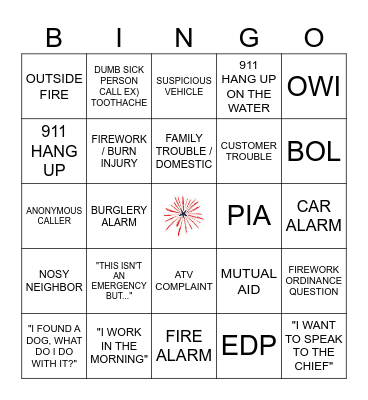 4TH OF JULY: 911 EDITION Bingo Card