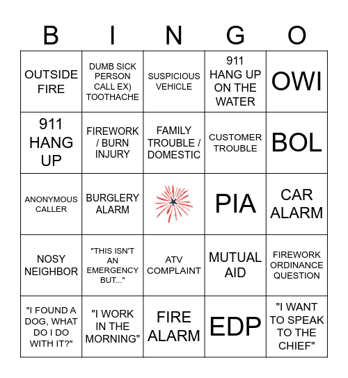 4TH OF JULY: 911 EDITION Bingo Card