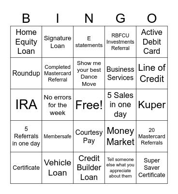 July Bingo Card