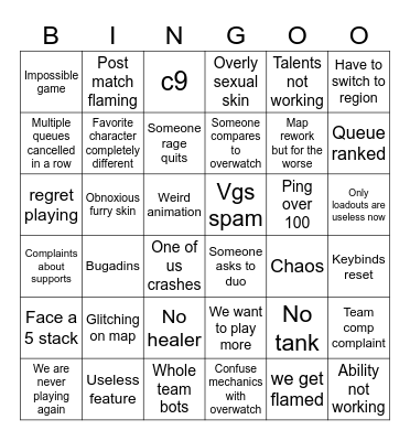 Game Bingo Card