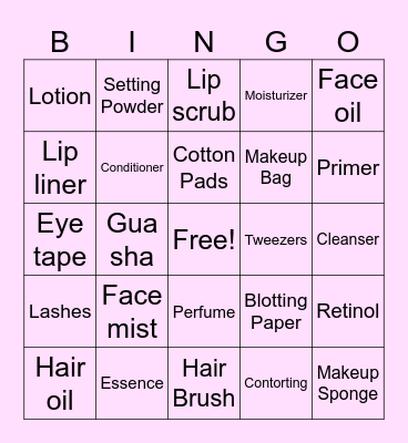 Beauty Bingo Card