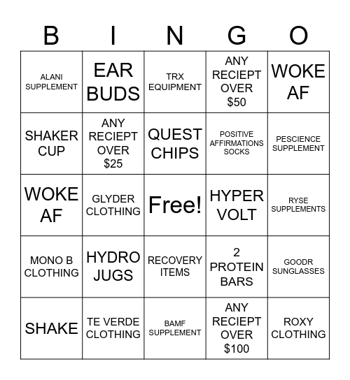 RETAIL BINGO Card