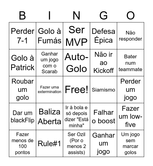 Rocket Bingo Card