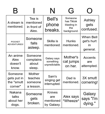 Chaos bingo! Bingo Card