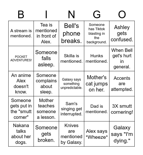 Chaos bingo! Bingo Card