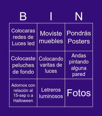 Cuarto Bingo Card