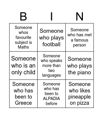 Diversity Bingo! Bingo Card