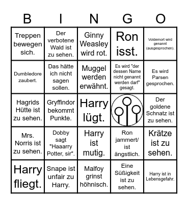 Harry Potter und der Stein der Weisen Bingo Card