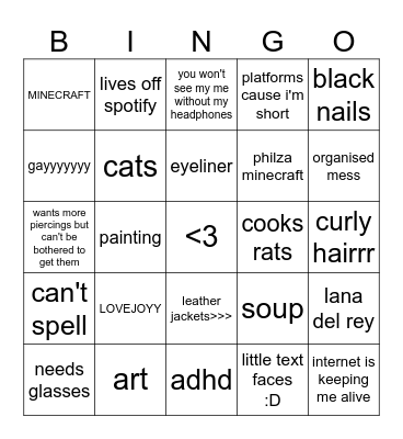 Grayyy Bingo Card