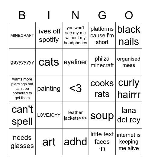 Grayyy Bingo Card