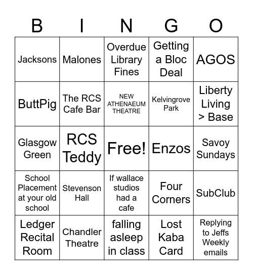 RCS End-of-Year Ball Bingo Card