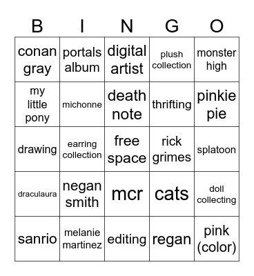 Taste Bingo Card