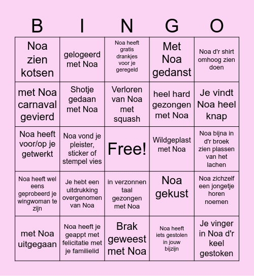 ULTIEME NOA BINGO Card