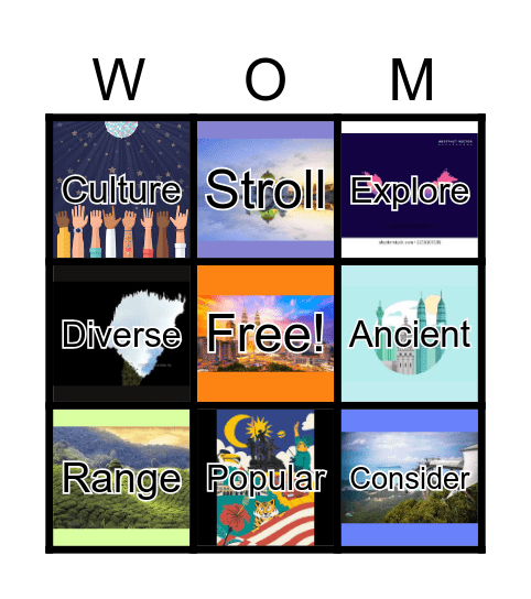 Wonders of Malaysia Bingo Card