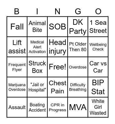 4th of July EMS Bingo Card