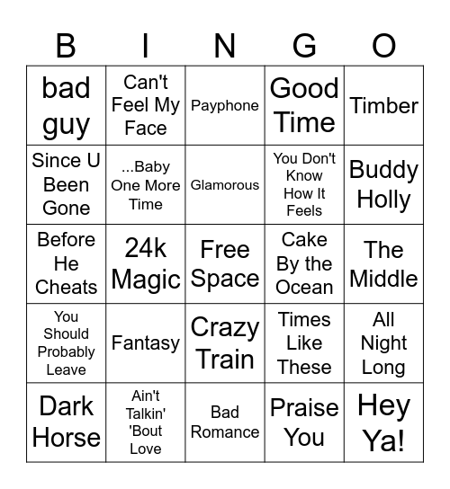 I Love It All #2 Bingo Card